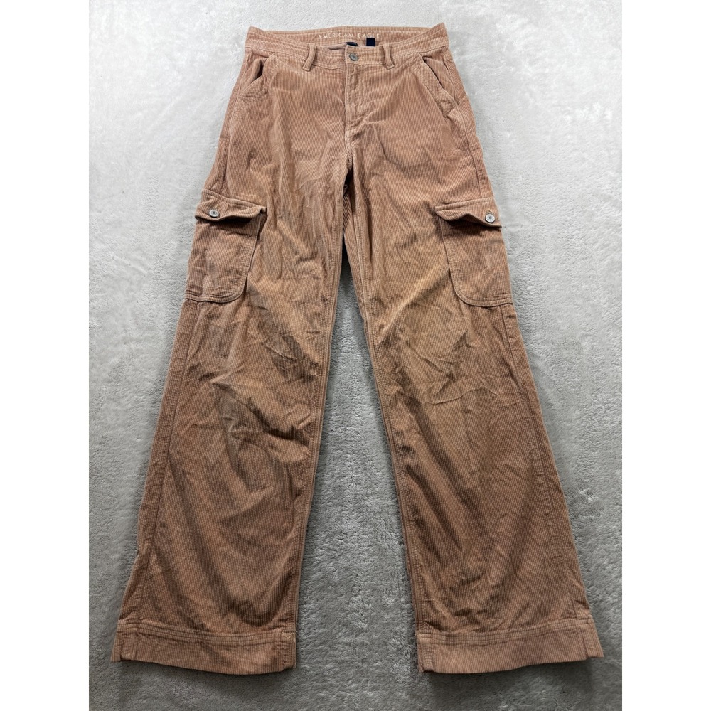 American Eagle Womens Super High-Rise Baggy Wide Cargo Corduroy Pants 4L 29x32